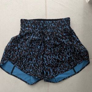 lululemon athletica Black and Blue Patterned Athletic Shorts